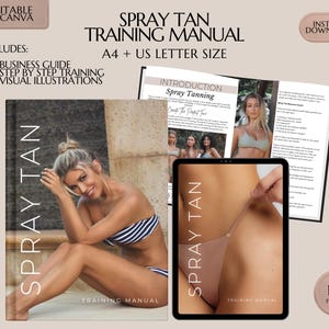 Spray Tanning Training Manual, Spray Tan Course, Educator Business Guide, Done for You, Ebook Tutorial, Step by Step Lesson, Edit in Canva