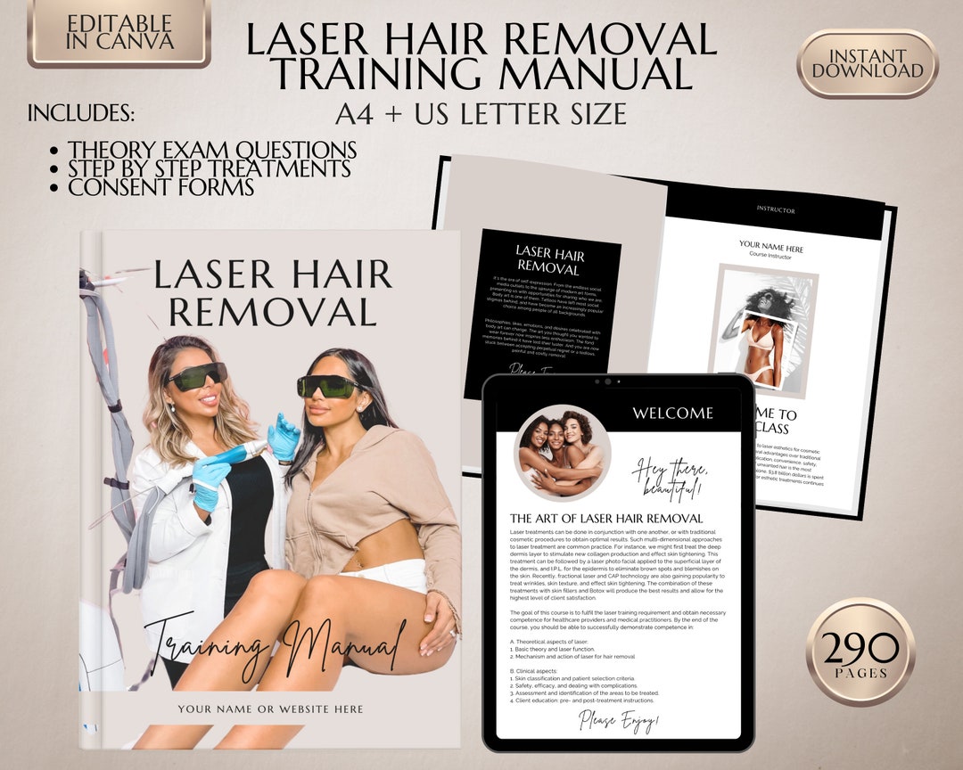 Laser Hair Manual Laser Hair Removal Laser Training Guide Etsy