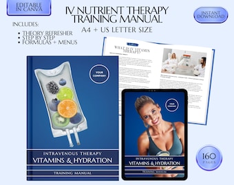 IV Nutrient Therapy Training Manual: Canva Editable Guide (PDF)