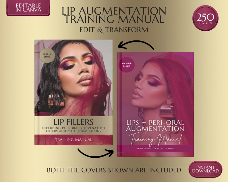 Lip Filler Manual, Peri Oral Filler & Botox Training Manual, Lip Augmentation Guide, Student