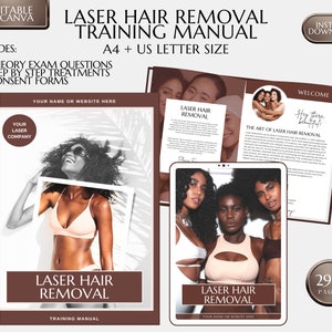 Manuale di formazione per la depilazione laser, modello Canva (eBook in PDF)