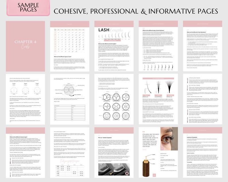 Lash Extension Training Manual, Editable Blush Pink Guide (canva PDF ...