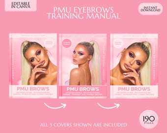 Manual de capacitación sobre cejas PMU, microblading y corrección de color (PDF editable en Canva)