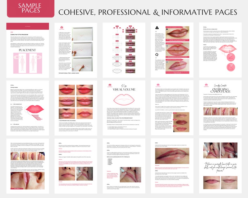 Lip Blush Training Manual, PMU Lips Course, Editable Guide, Tattoo Lip