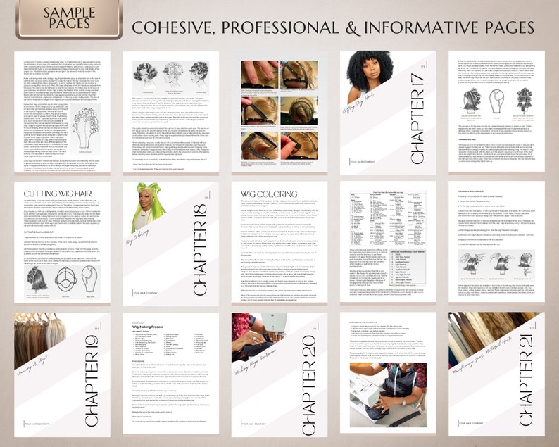 Wig Worksheets.pdf Wig Making Training Manual, Weaves, Wefts (edit Canva PDF) - Etsy