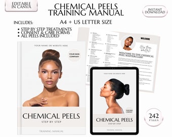 Chemical Peels Manual, Skin Peels Training Manual, Estheticians Skincare Training Guide, Beauty School eBook, Editable in Canva