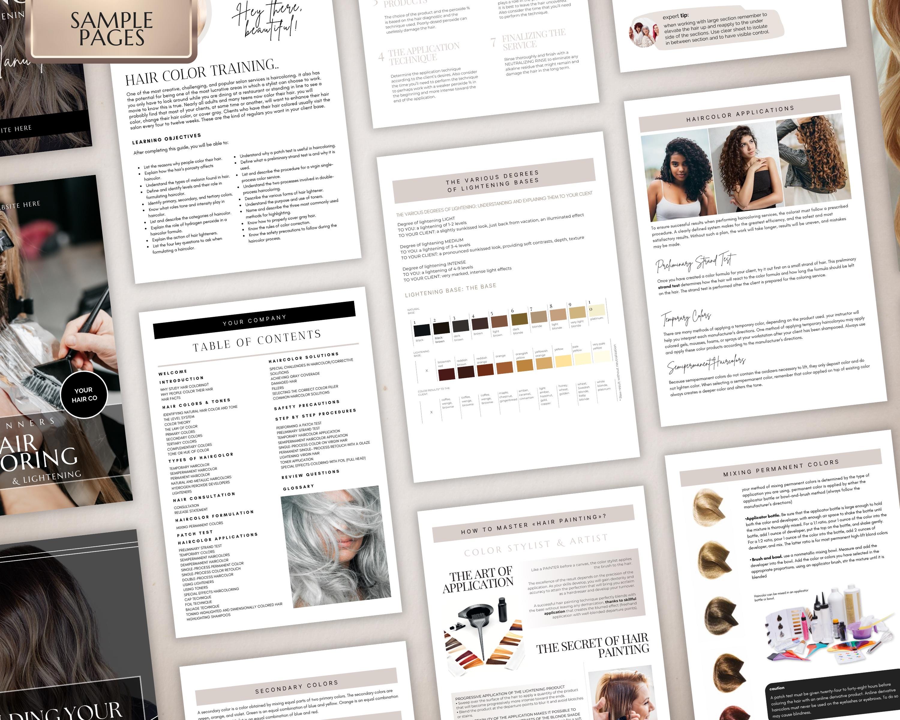 Hair Coloring Training Manual, Balayage & Lightening Guide (canva ...