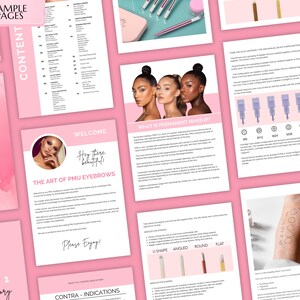 PMU Manual, Microblading Brows Training, PMU Course, Microshading, Ombre Powder Brows, Color Correction, Combo Brows Guide, Editable