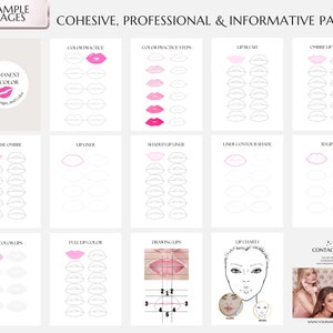 Lip Blush Training Manual, Lip Blushing Training Guide, Lip Micropigmentation Course, PMU Lips, Tattoo Lip Liner, Aquarelle, Edit in Canva