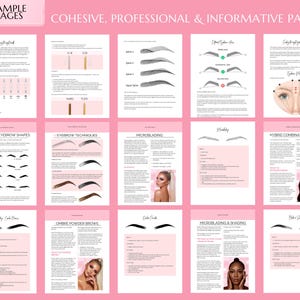 PMU Manual, Microblading Brows Training, PMU Course, Microshading, Ombre Powder Brows, Color Correction, Combo Brows Guide, Editable