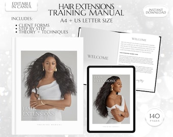 Schulungshandbuch für Haarverlängerungen, Leitfaden für Kosmetikschüler (Bearbeitung in Canva)