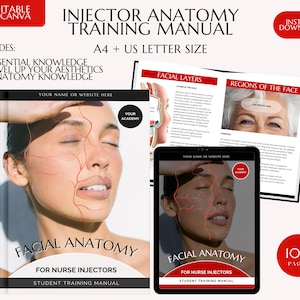 Facial Anatomy for Aesthetic Nurse Injectors Training Manual, Cosmetic Nurse Injector Training Guide, Anatomy for Injections Training Course