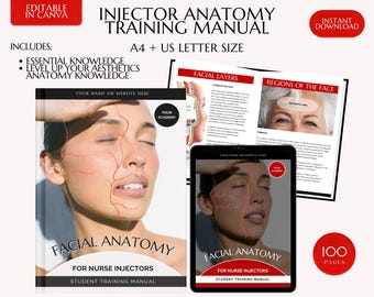 Facial Anatomy Injector Training Manual, Cosmetic Nurse Guide (PDF)