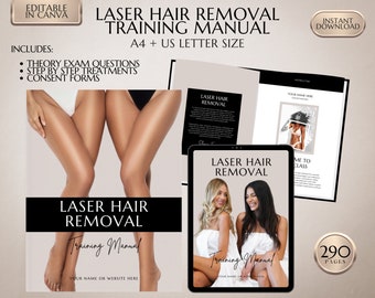 Laser Hair Manual, Laser Hair Removal, Laser Training Guide, Laser Training Manual, Laser Academy, Training Course, Edit in Canva