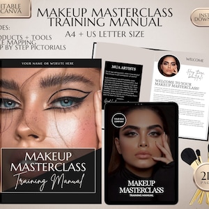 Makeup Tutorial, Digital Makeup Guide, Makeup Lessons, Makeup Workbook, Makeup Education, Teaching Guide, Step By Step, Pictorials, Editable