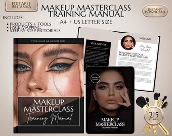 Makeup Tutorial, Digital Makeup Guide, Makeup Lessons, Makeup Workbook, Makeup Education, Teaching Guide, Step By Step, Pictorials, Editable