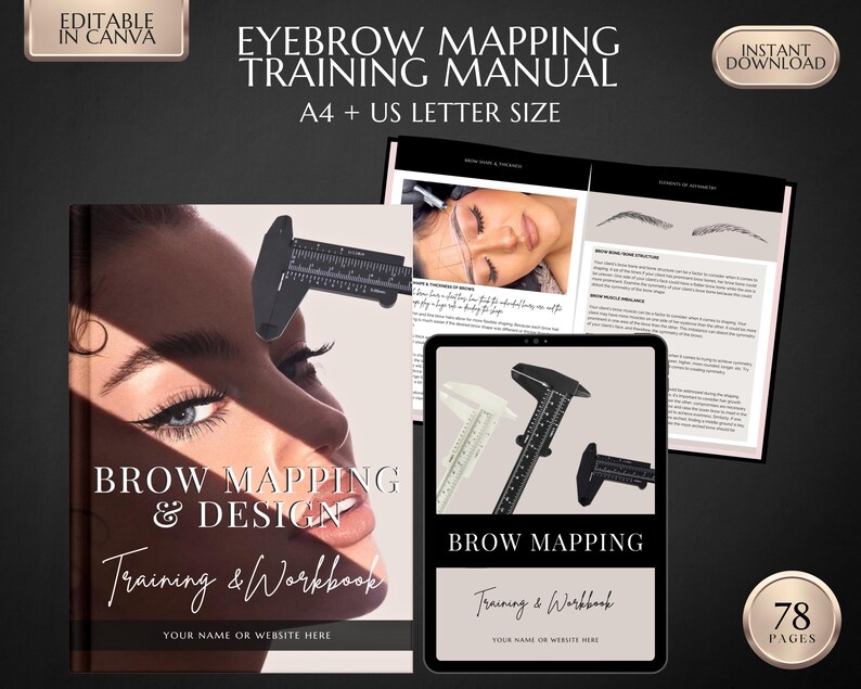 Eyebrow Mapping Training Manual, PMU Brow Design Course (ebook PDF) - Etsy