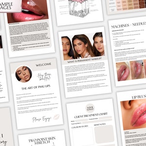 Lip Blush Training Manual, Lip Blushing Training Guide, Lip Micropigmentation Course, PMU Lips, Tattoo Lip Liner, Aquarelle, Edit in Canva