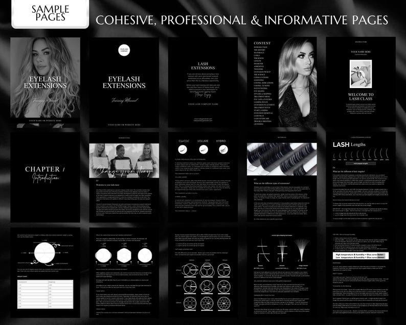 Lash Manual, Lash Extension Training Manual, Lash Course Manual, Lash Course Training, Lash Ebook, Lash Extensions Manual, Canva Template