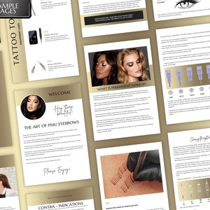 Permanent Makeup PMU Training Manual, Microblading, Microshading, Ombre, Powder Brows, Color Correction, Combo Brow, Student Guide, Editable