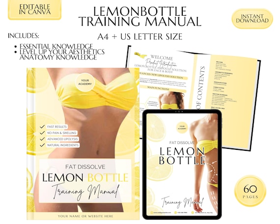 Lemon Bottle Fat Dissolve Training Manual, Canva Template (PDF Download A4/US Letter Size ) - Etsy Canada Lemon Bottle Fat Dissolve Training Manual, Canva Template (PDF Download A4/US Letter Size ) - Etsy Canada