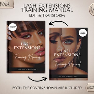 Lash Manual, Eyelash Extensions Training Manual, Lash Extensions Guide, Beauty School Training, Custom Lash Manual, Editable in Canva