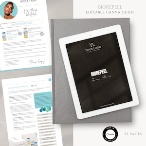 Biorepeel kemisk peeling ansiktsbehandlingar utbildningsmanual | Redigerbar Canva-mall