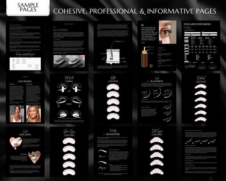 Lash Manual, Lash Extension Training Manual, Lash Course Manual, Lash Course Training, Lash Ebook, Lash Extensions Manual, Canva Template