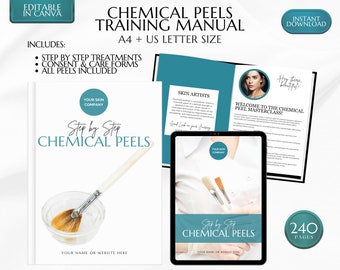 Chemical Peels Manual, Chemical Skin Peels Training Manual, Estheticians Skincare Training Guide, Beauty School eBook, Edit in Canva