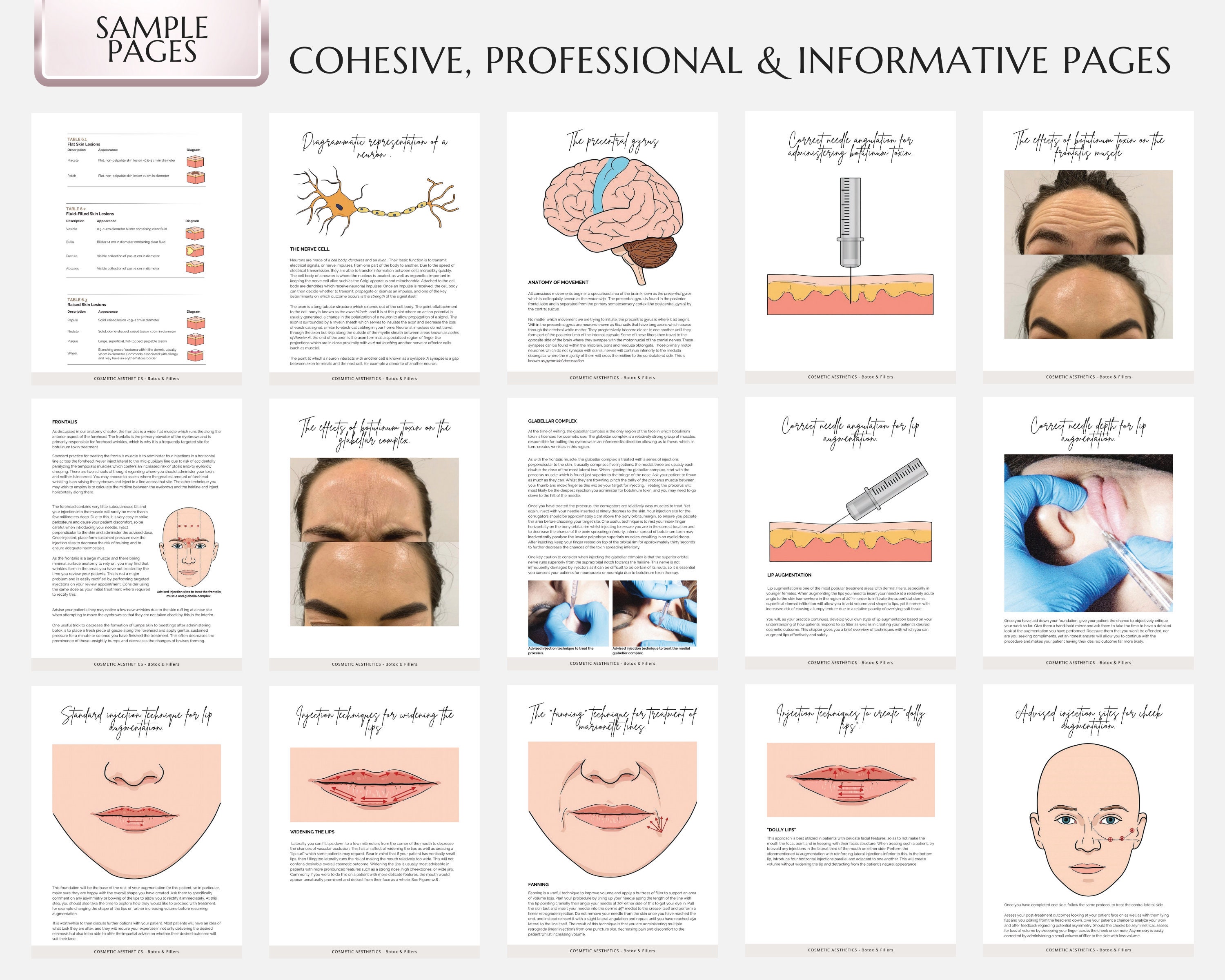 Aesthetic Injections Training Manual, Botox Training Guide, Dermal ...