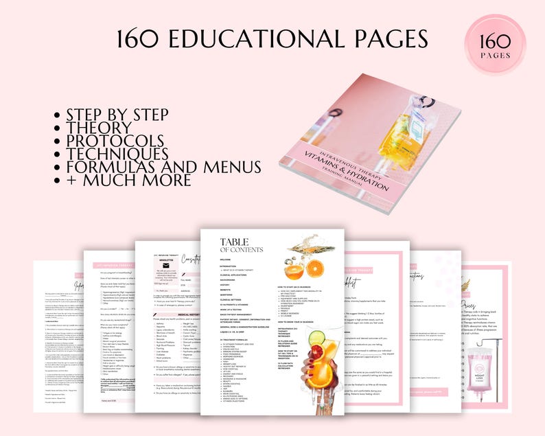 IV Vitamin Therapy Training Manual, IV Nutrient Formulas Training Guide, IV Hydration Therapy Training Course, Learn or Teach, Edit in Canva