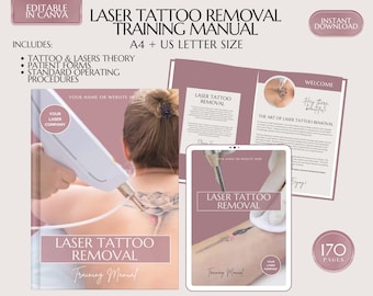 Laser Tattoo Removal, Training Manual, Tattoo Removal, Training Guide, Laser Clinic Course, Dermatology eBook, Edit in Canva