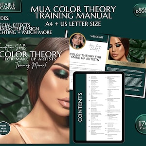 MUA Manual in Color Theory, Makeup Artist Mandatory Course, Training Guide, makeup artists, makeup training manual, makeup manual, Editable