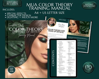 MUA Color Theory Training Manual: Makeup Artist Course (Editable PDF)
