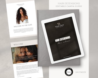 Hair Extensions Training Manual, All Methods, Edit in Canva