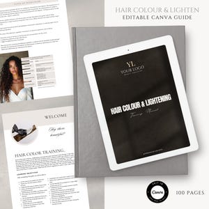 Friseur Trainings-Handbuch | Haarfärbung | Haaraufhellung | Bearbeitbarer Canva-Course