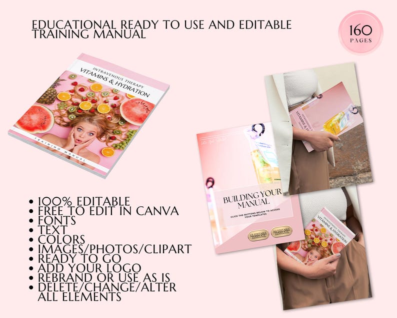 IV Vitamin Therapy Training Manual, IV Nutrient Formulas Training Guide, IV Hydration Therapy Training Course, Learn or Teach, Edit in Canva