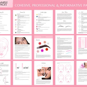 PMU Manual, Microblading Brows Training, PMU Course, Microshading, Ombre Powder Brows, Color Correction, Combo Brows Guide, Editable