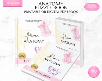 Anatomy Puzzle Book, Sudoku, Anagrams, Crosswords, Encoded pairs, Missing letters, Secret codes, Lettermorphosis, Instant PDF Download