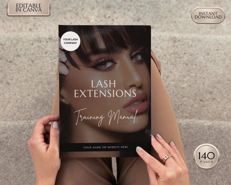 Lash Manual, Eyelash Extensions Training Manual, Lash Extensions Guide, Beauty School Training, Custom Lash Manual, Editable in Canva