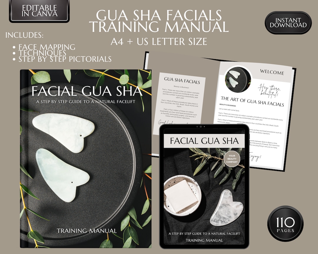 Holistic Gua Sha Facials Training Manual, Gua Sha Facial, Gua Sha Ebook, Teaching Guide, Step by