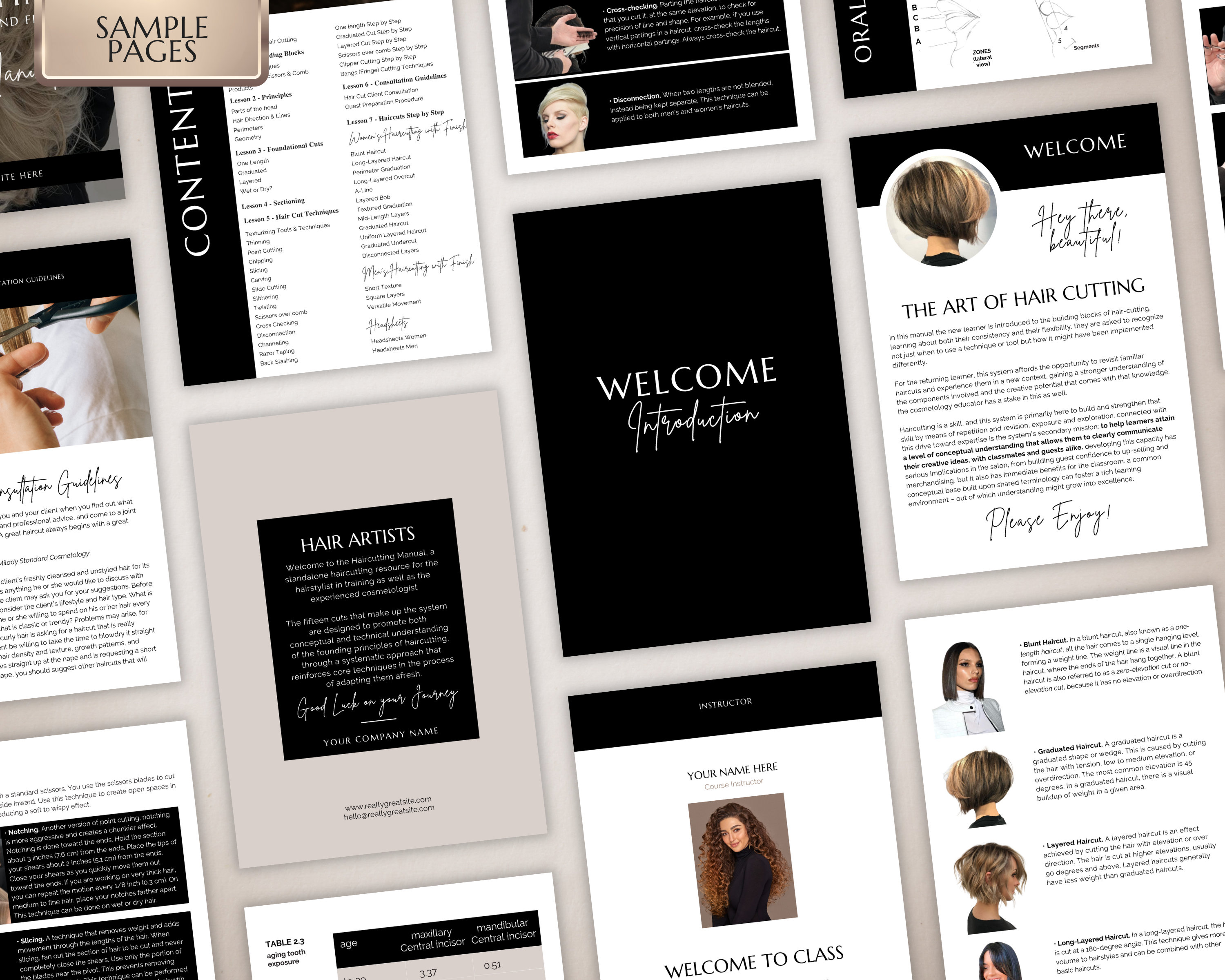 Hairdressing Notes.pdf Hair Cutting Training Manual, Cosmetology Student Guide (editable Canva ...