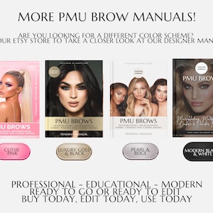 PMU Eyebrows Training Manual, Ombre, Powder Brows, Microblading, Microshading, Color Correction, Combo Brows Course, Student Guide, Editable