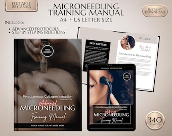 Advanced Microneedling Training Manual, Editable in Canva (PDF)