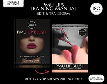 PMU Lip Blush Training Manual, Micropigmentation eBook (Canva Edit, PDF)