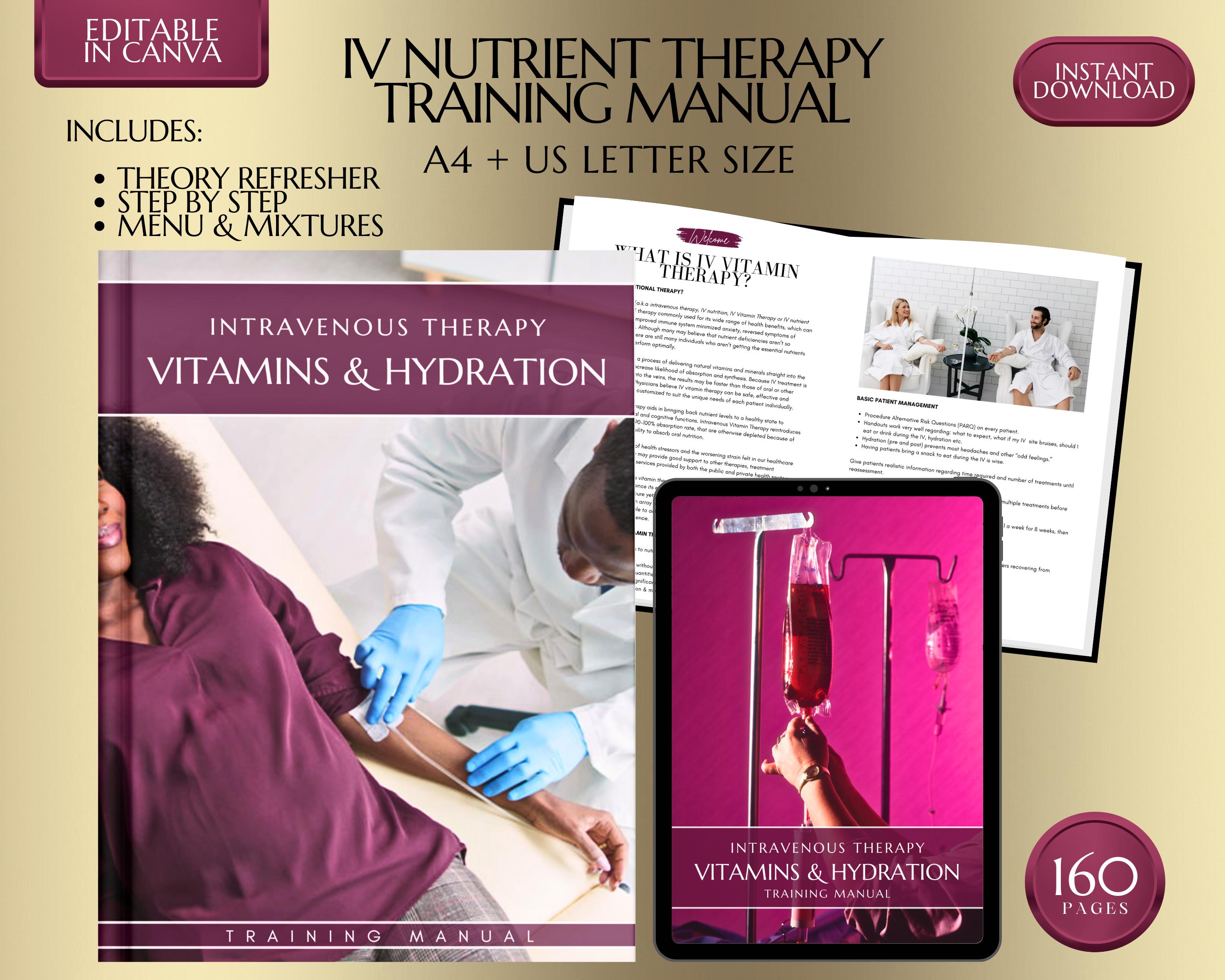 IV Nutrient Therapy Training Manual: Canva Editable Guide (PDF)