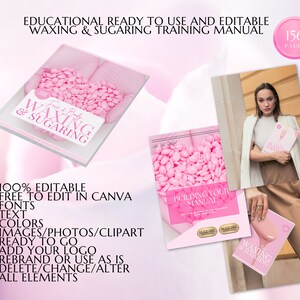Waxing Training Manual, Facial Waxing, Body Waxing, Sugaring, Hair Removal, Estheticians, Educator, Student Guide, eBook, Edit in Canva