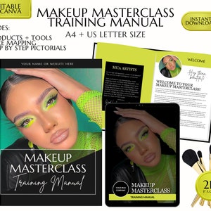 Makeup Manual Tutorial, MUA Manual, Makeup Lessons, Makeup Workbook, Makeup Education, Teaching Guide, Step By Step, Pictorials, Editable