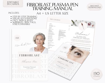 Podręcznik szkoleniowy dotyczący fibroblastów z wykorzystaniem pióra plazmowego, kurs krok po kroku (Canva Edit)