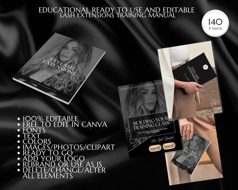 Lash Manual, Lash Extension Training Manual, Lash Course Manual, Lash Course Training, Lash Ebook, Lash Extensions Manual, Canva Template